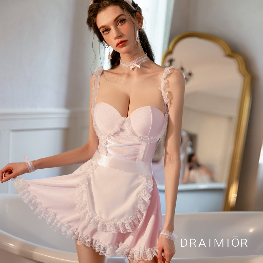性感蕾絲女僕制服套裝。2色 DRAIMIOR (粉色-ｍ)