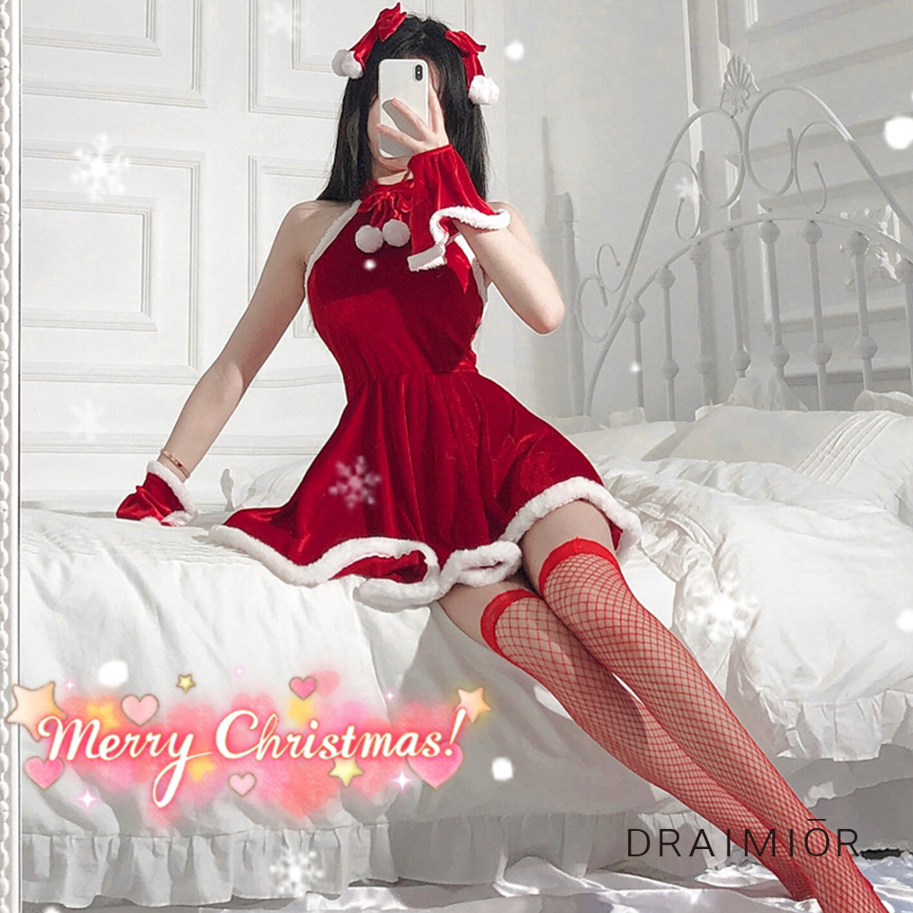 聖誕可愛女孩毛絨蓬蓬裙套裝 久慕雅黛