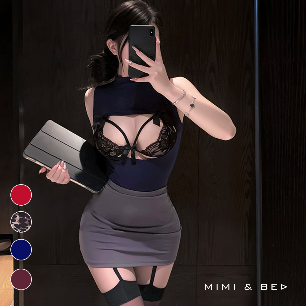 情陷辦公室。特助OL蜜胸挖空誘惑秘書角色扮演服。4色 MIMIBED